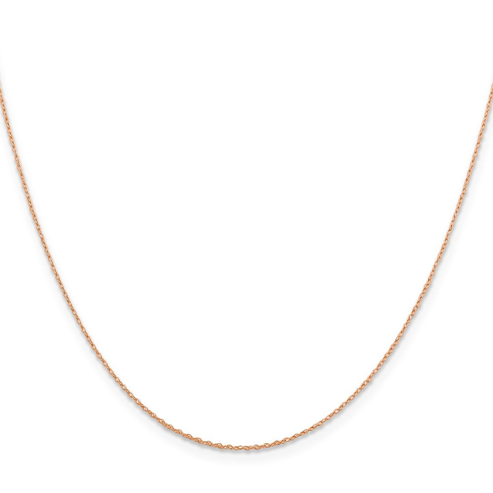 14K Rose Gold 18 inch .5mm Baby Rope with Spring Ring Clasp Chain