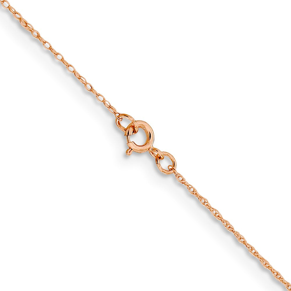 14K Rose Gold 18 inch .5mm Baby Rope with Spring Ring Clasp Chain
