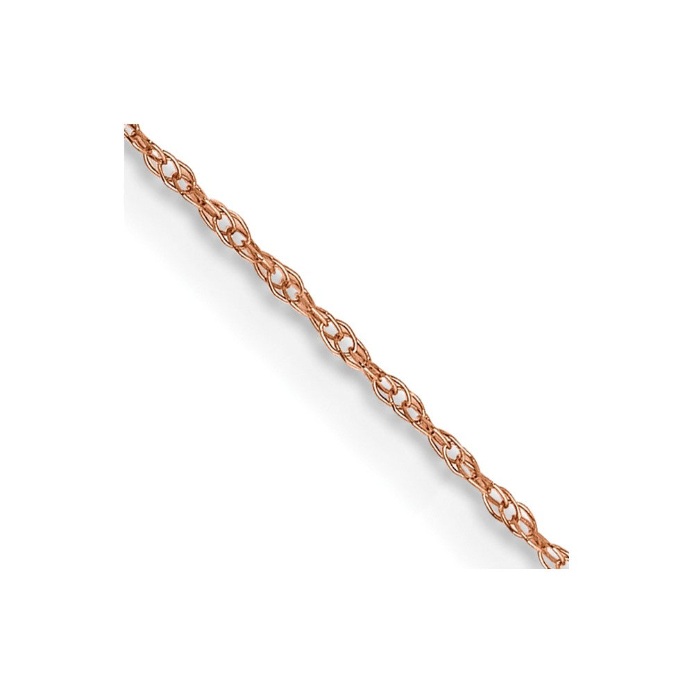 14K Rose Gold 24 inch .5mm Baby Rope with Spring Ring Clasp Chain