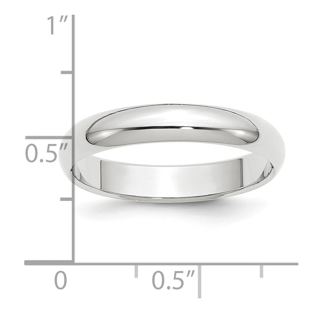 Platinum 4mm Half Round Wedding Band Size 6