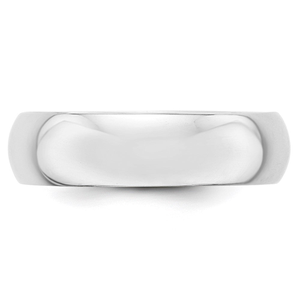 Platinum 6mm Half Round Wedding Band Size 10.5