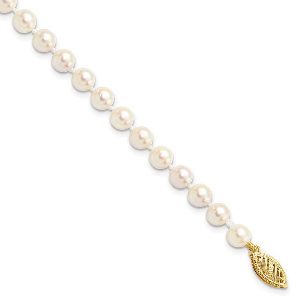 14k Yellow gold;Saltwater pearl;Pearl clasp;Knotted