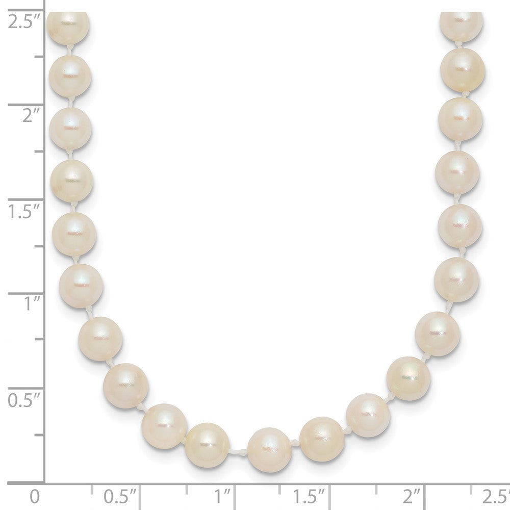 14k 5-6mm White Round Akoya Saltwater Cultured Pearl 18 inch Necklace