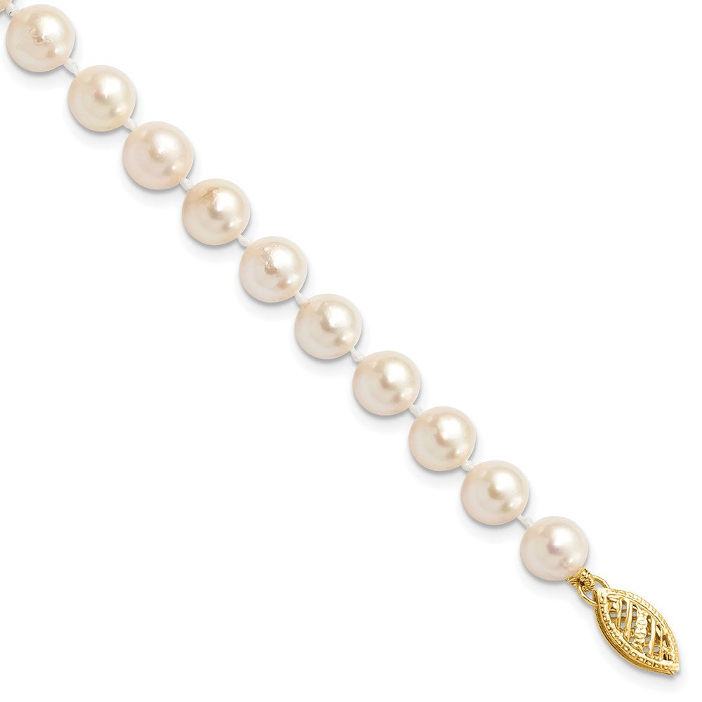 14k Yellow gold;Saltwater pearl;Pearl clasp