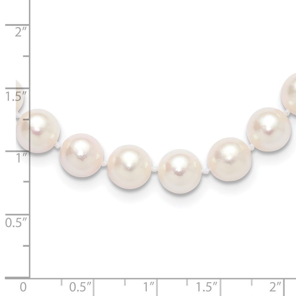 14k 8-9mm White Round Akoya Saltwater Cultured Pearl 16 inch Necklace