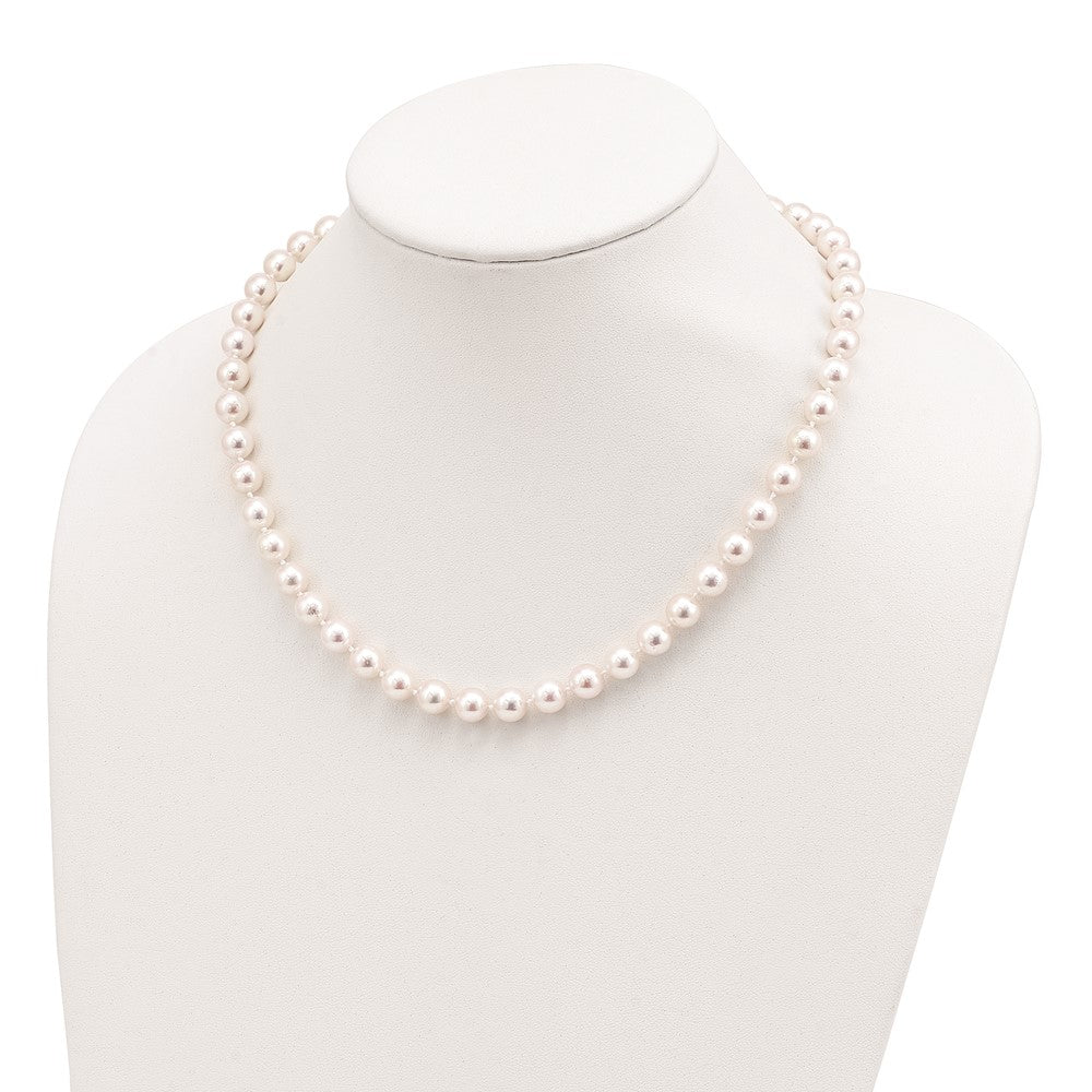 14k 8-9mm White Round Akoya Saltwater Cultured Pearl 20 inch Necklace