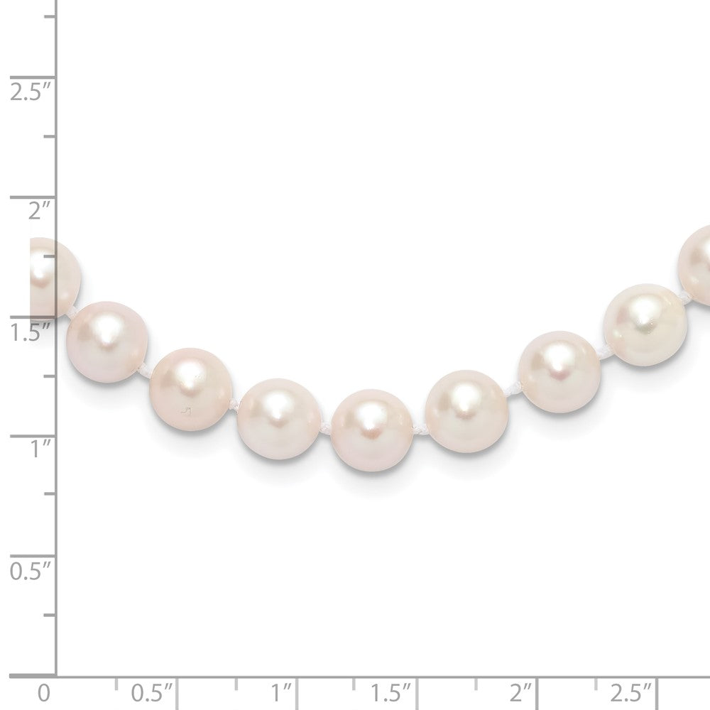 14k 8-9mm White Round Akoya Saltwater Cultured Pearl 24 inch Necklace