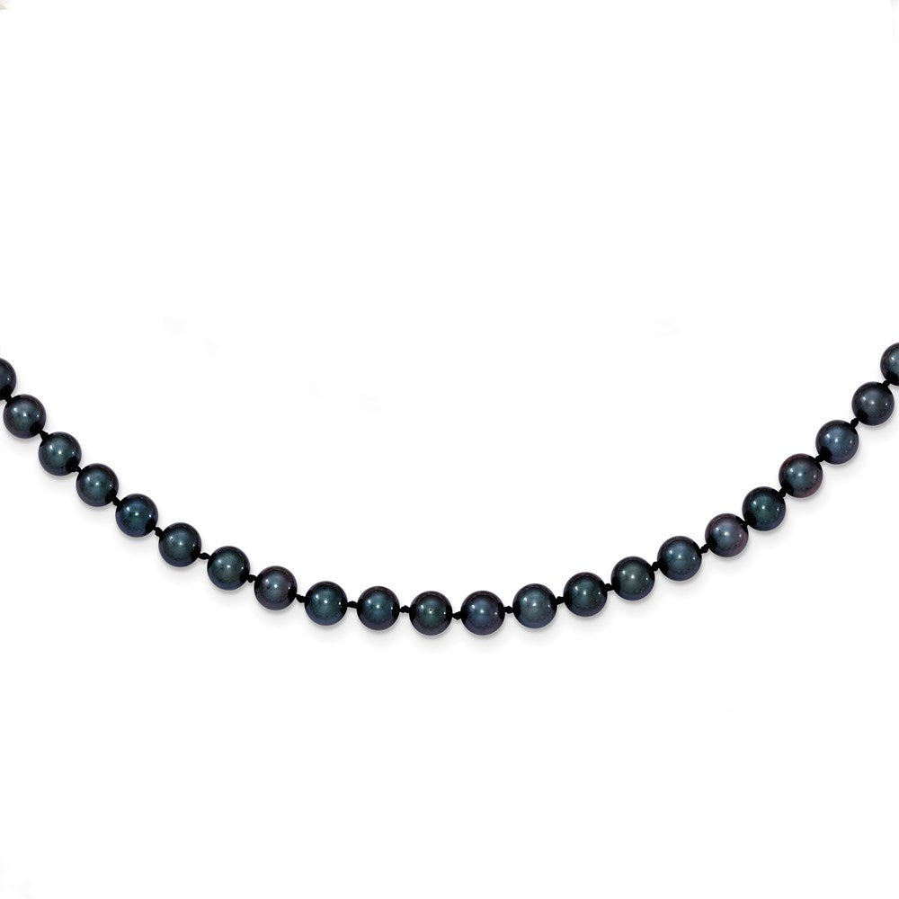 14K White gold;Dyed;Saltwater pearl;Black cultured pearl;Pearl clasp