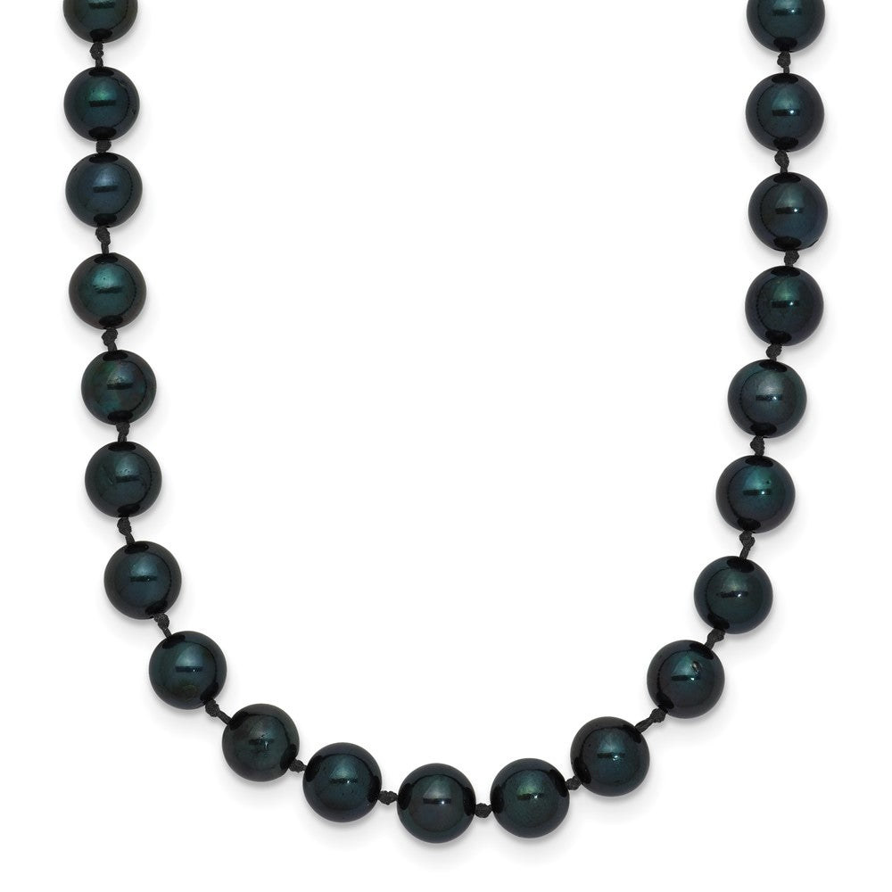 14K White gold;Dyed;Saltwater pearl;Black cultured pearl;Pearl clasp