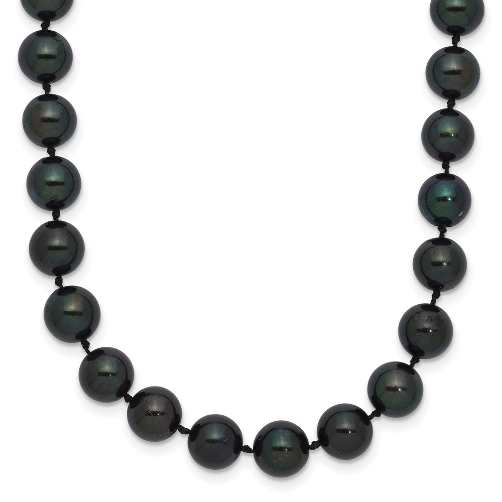 14K White gold;Dyed;Saltwater pearl;Black cultured pearl;Pearl clasp