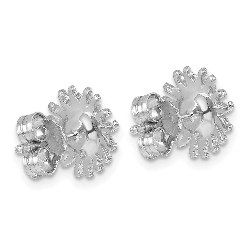Sterling Silver Rhodium-Plated Polished Yellow Crystal Sun Post Earrings