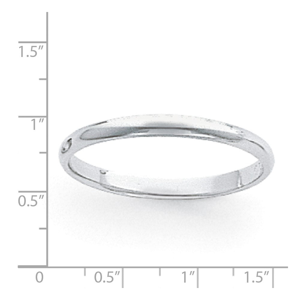 Platinum 3mm Half Round Featherweight Wedding Band Size 4