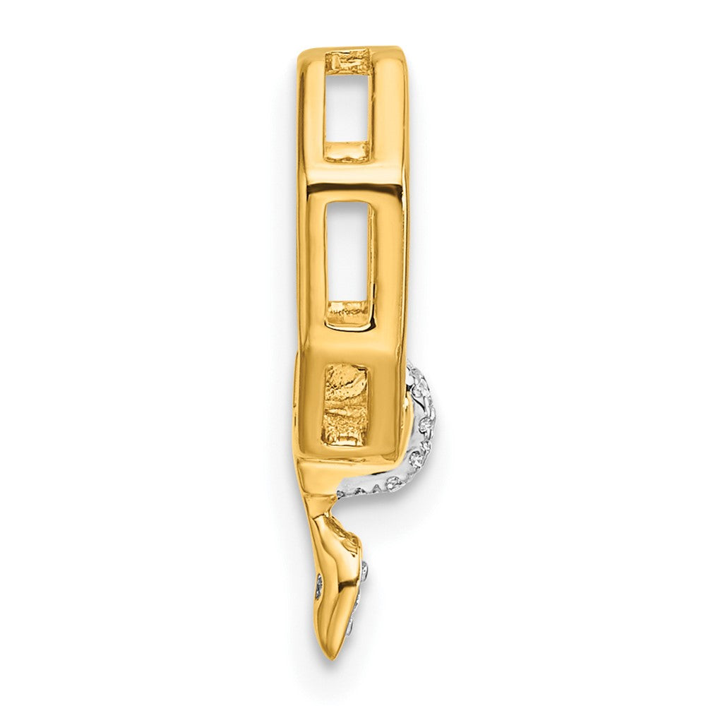 14K Polished 1/15 carat Diamond Octagon Chain Slide
