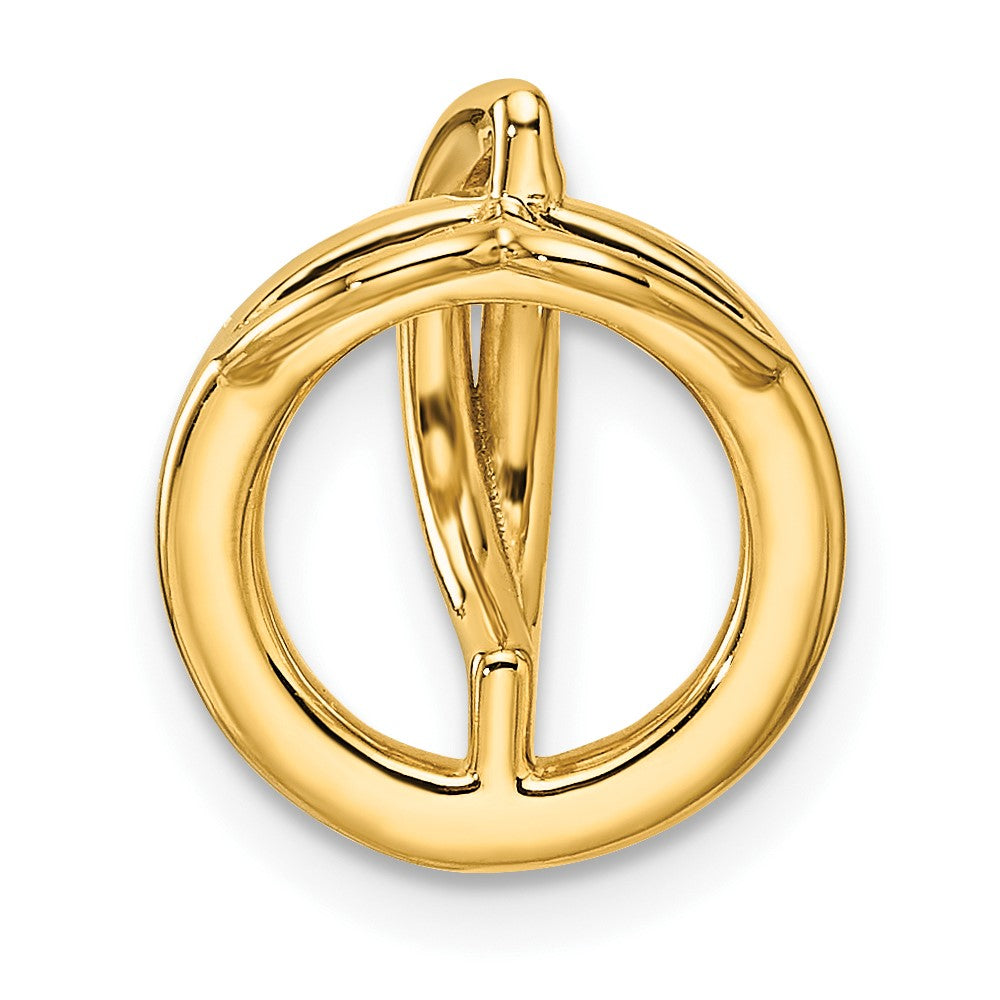 14K Polished 1/10 carat Diamond Open Circle Chain Slide