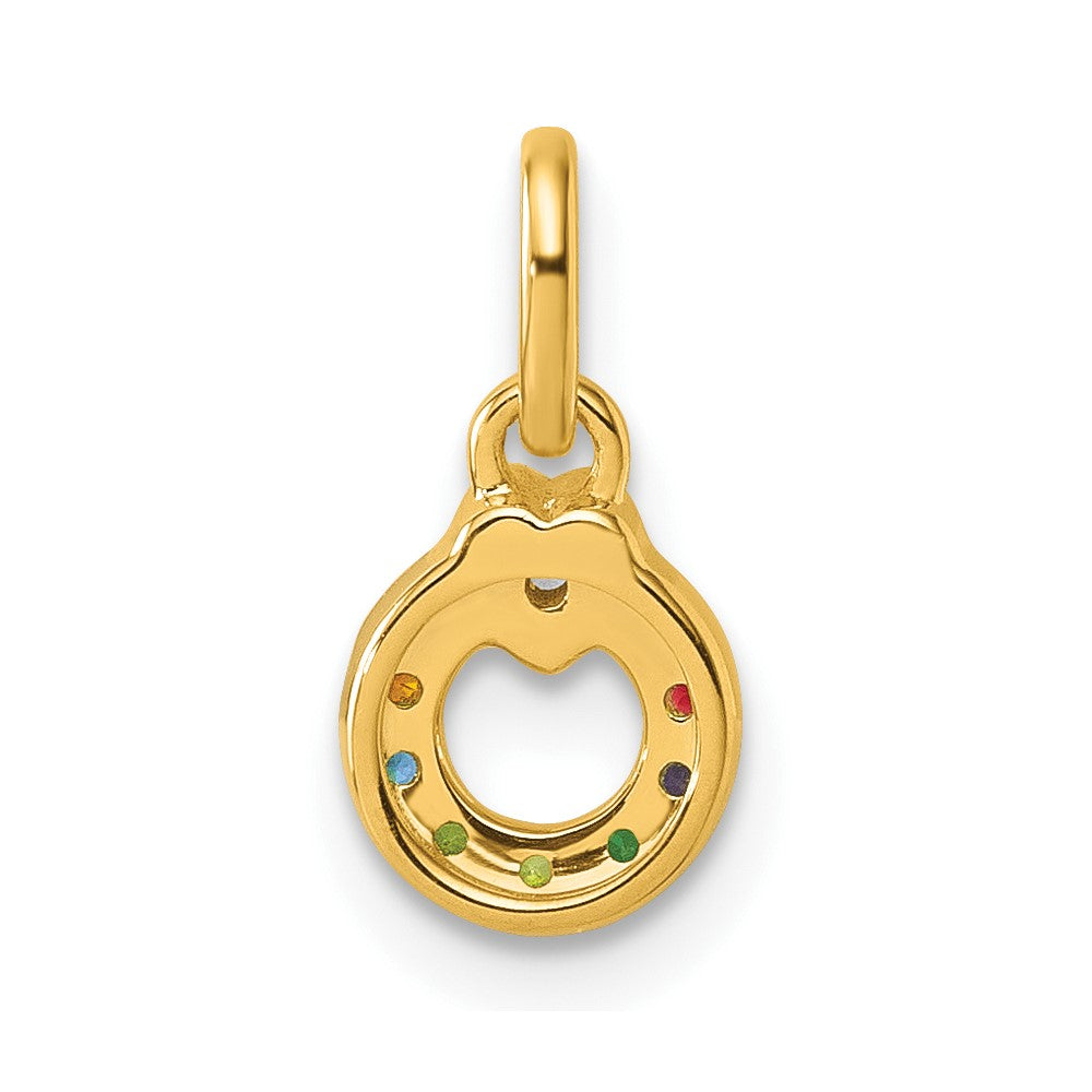 14k Dia Heart w/ 7 Birthstone Mother's Circle Pendant Semi-Mount