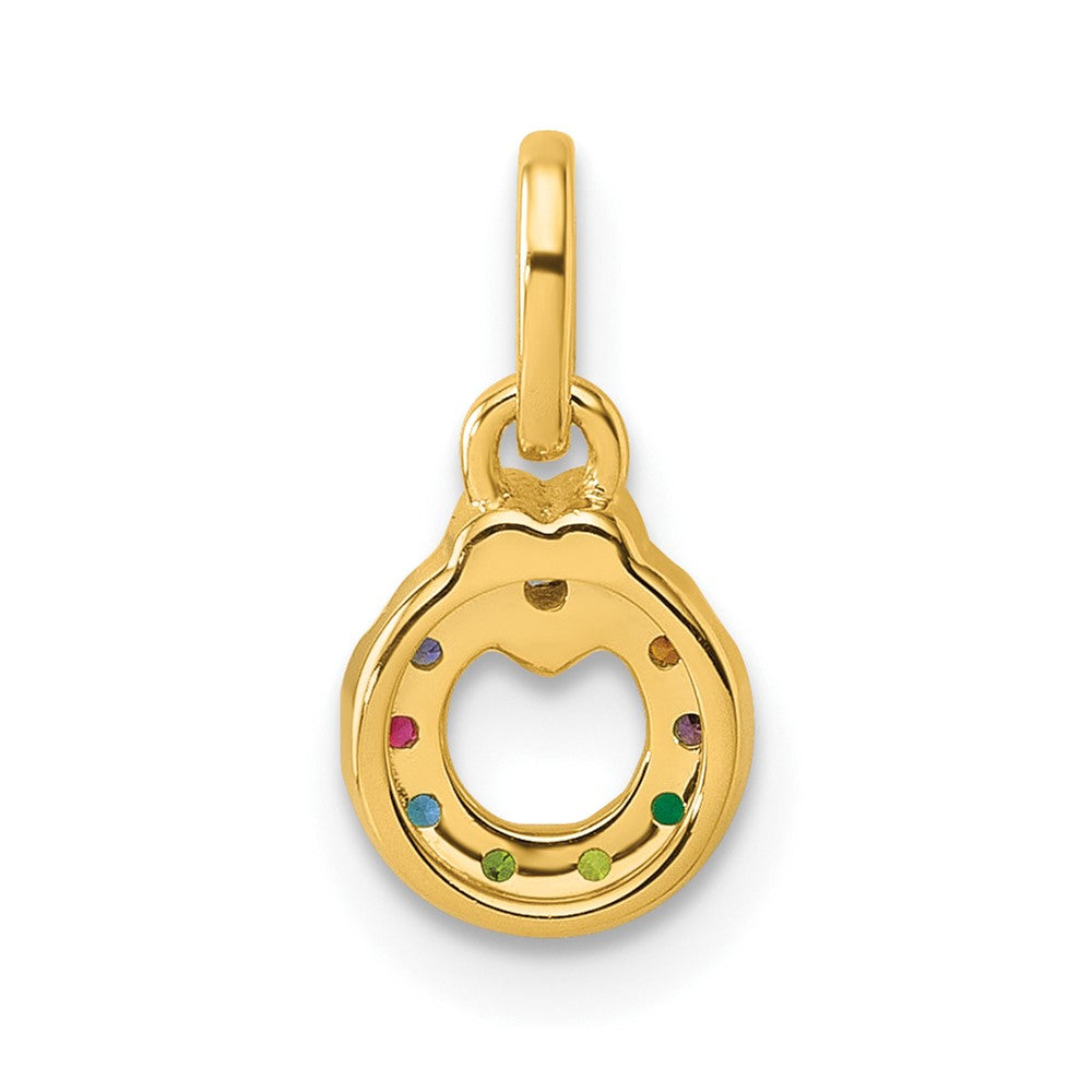 14k Dia Heart w/ 8 Birthstone Mother's Circle Pendant Semi-Mount