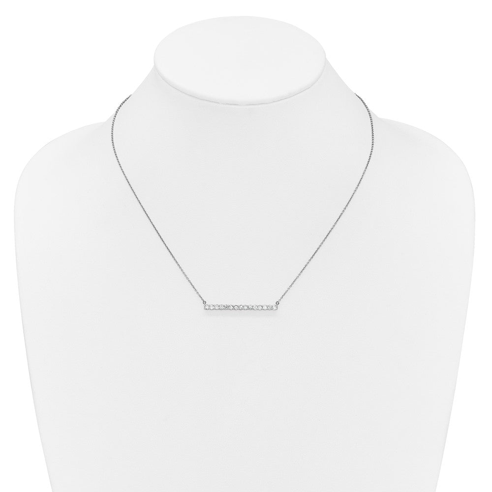 14k White Gold 3/4 carat Diamond Bar 18 inch Necklace