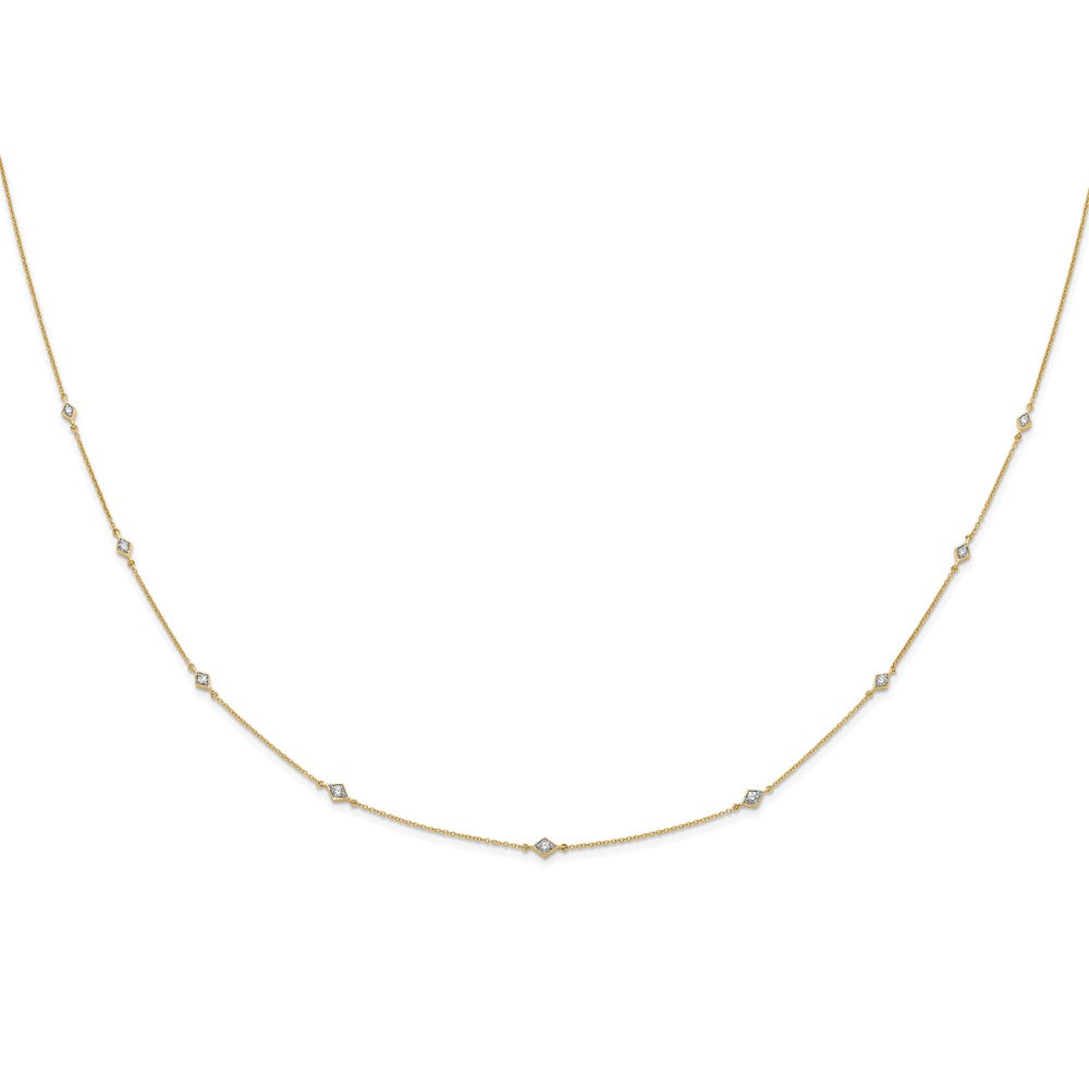14k Complete 1/2 carat Diamond 9-Station 18 inch Necklace