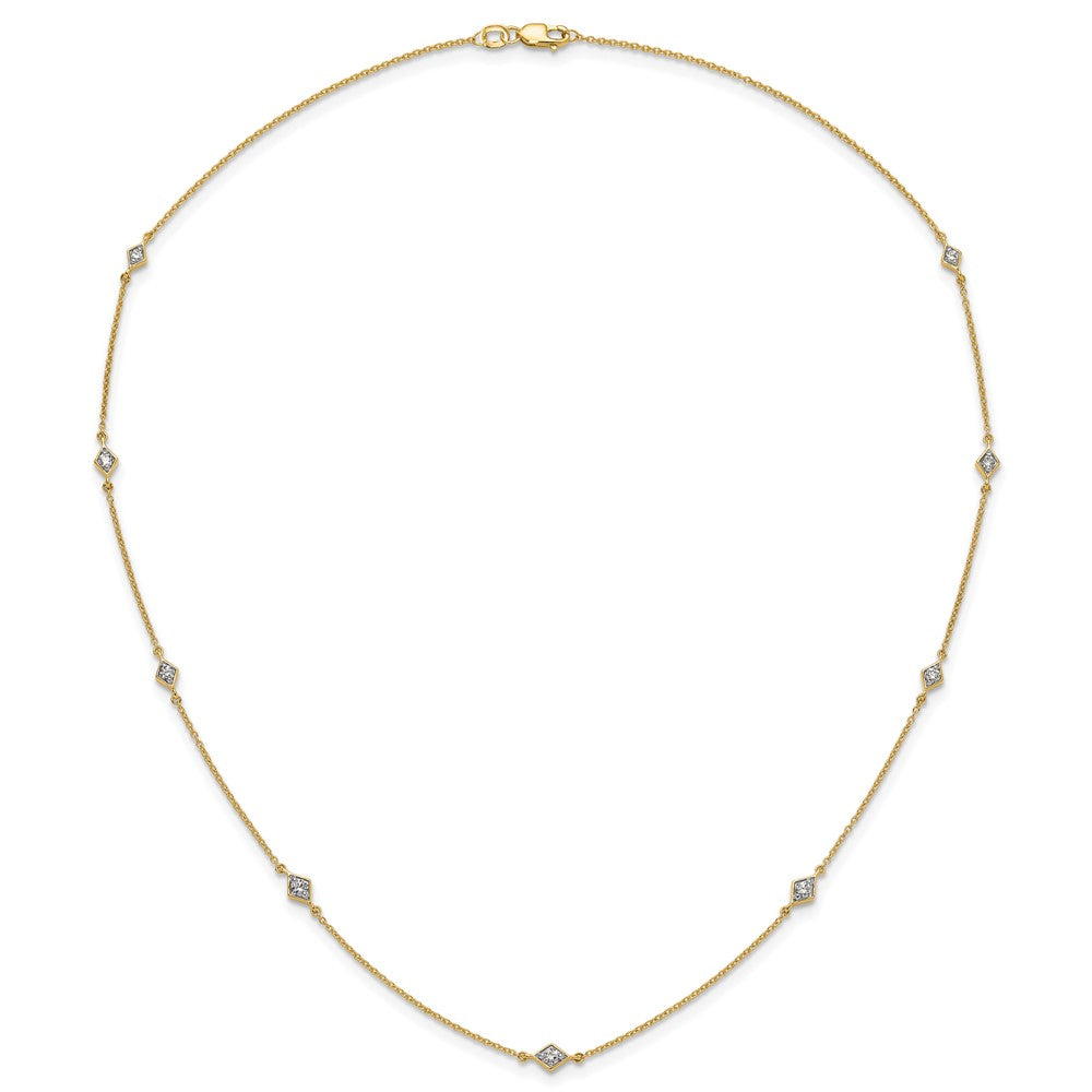 14k Complete 1/2 carat Diamond 9-Station 18 inch Necklace