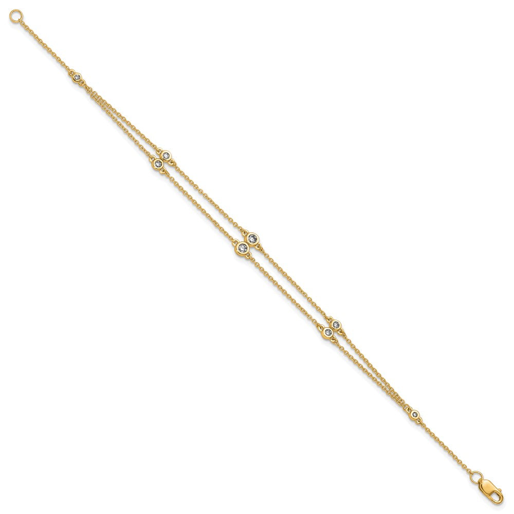 14k Complete 1/4 carat Diamond Multi-Station Double Strand 7 inch Bracelet