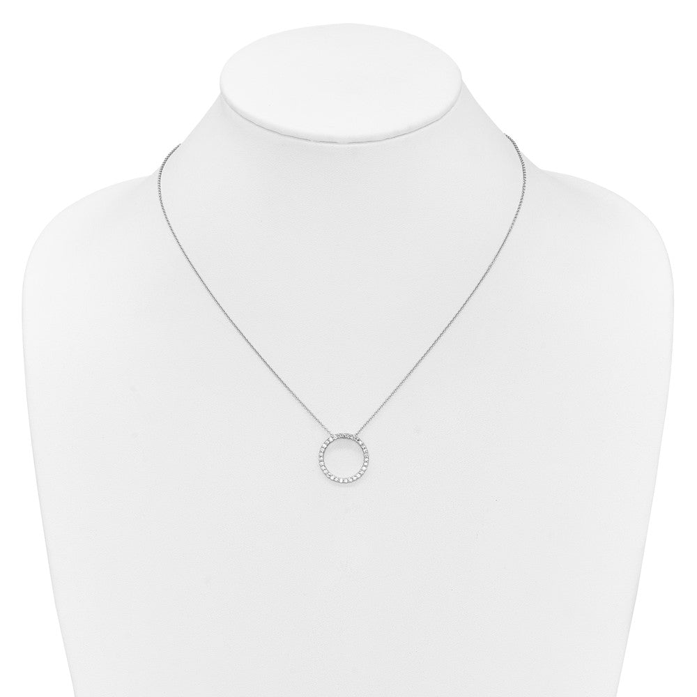 14k White Gold 1/2 carat Diamond Circle 18 inch Necklace