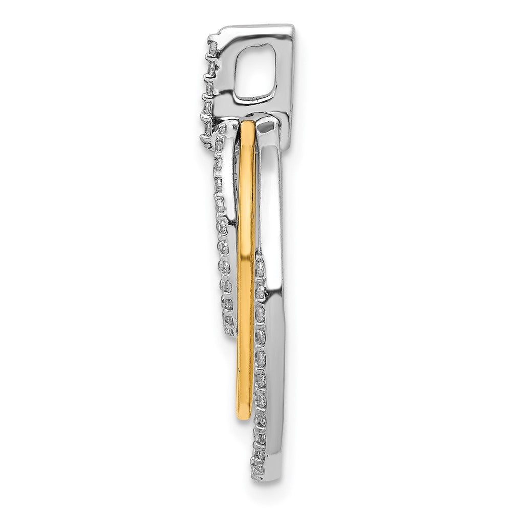 14k Two-tone 1/4 carat Diamond Fancy Triple Oval Pendant