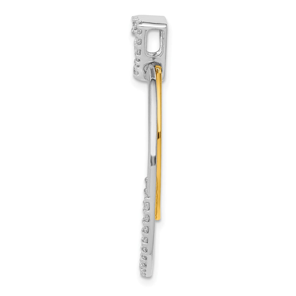 14k Two-tone 1/2 carat Diamond Fancy Double Circle Pendant
