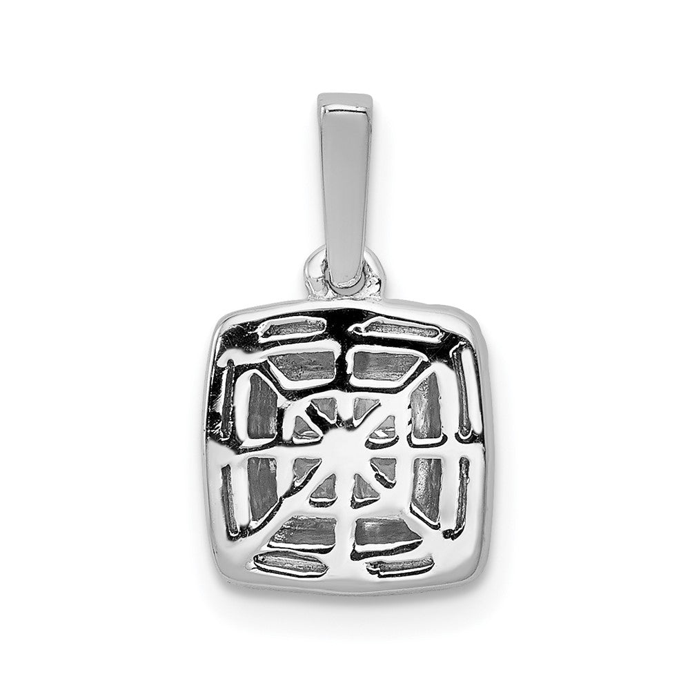 14k White Gold 1/2 carat Diamond Square Halo Cluster Pendant