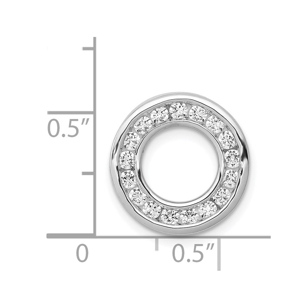 14k White Gold 1/2 carat Diamond Channel Set Circle Chain Slide