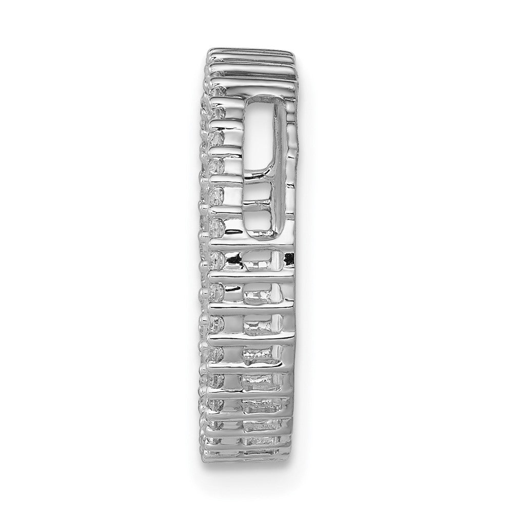 14k White Gold 1/4 carat Diamond Circle Chain Slide