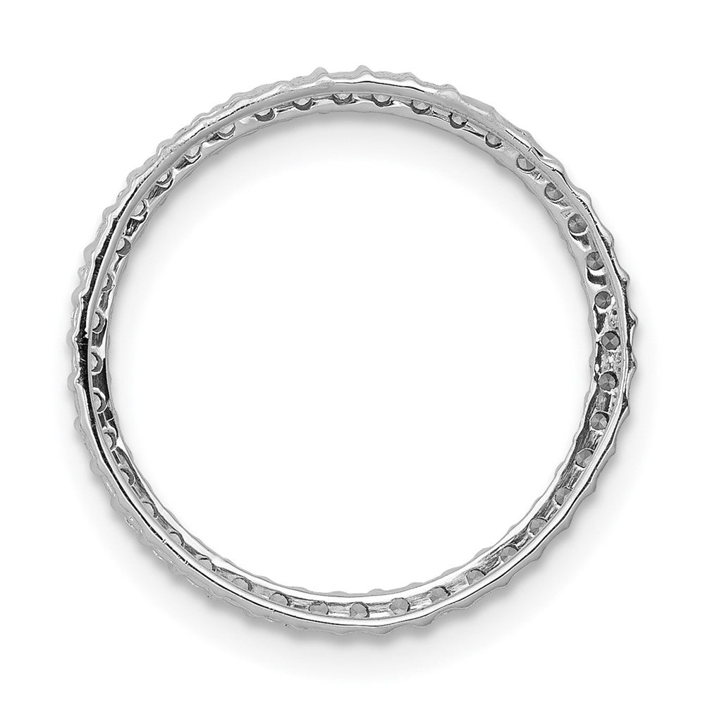 14k White Gold 1/4 carat Diamond Circle Chain Slide