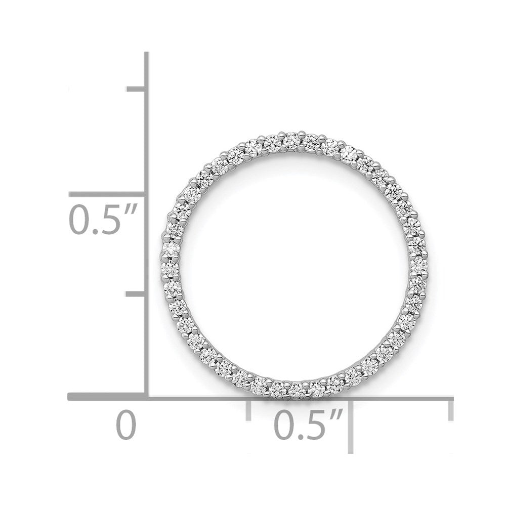 14k White Gold 1/4 carat Diamond Circle Chain Slide
