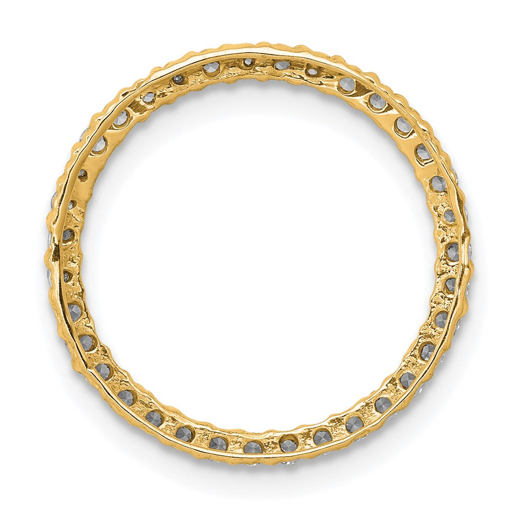 14k Polished 1/3 carat Diamond Circle Chain Slide