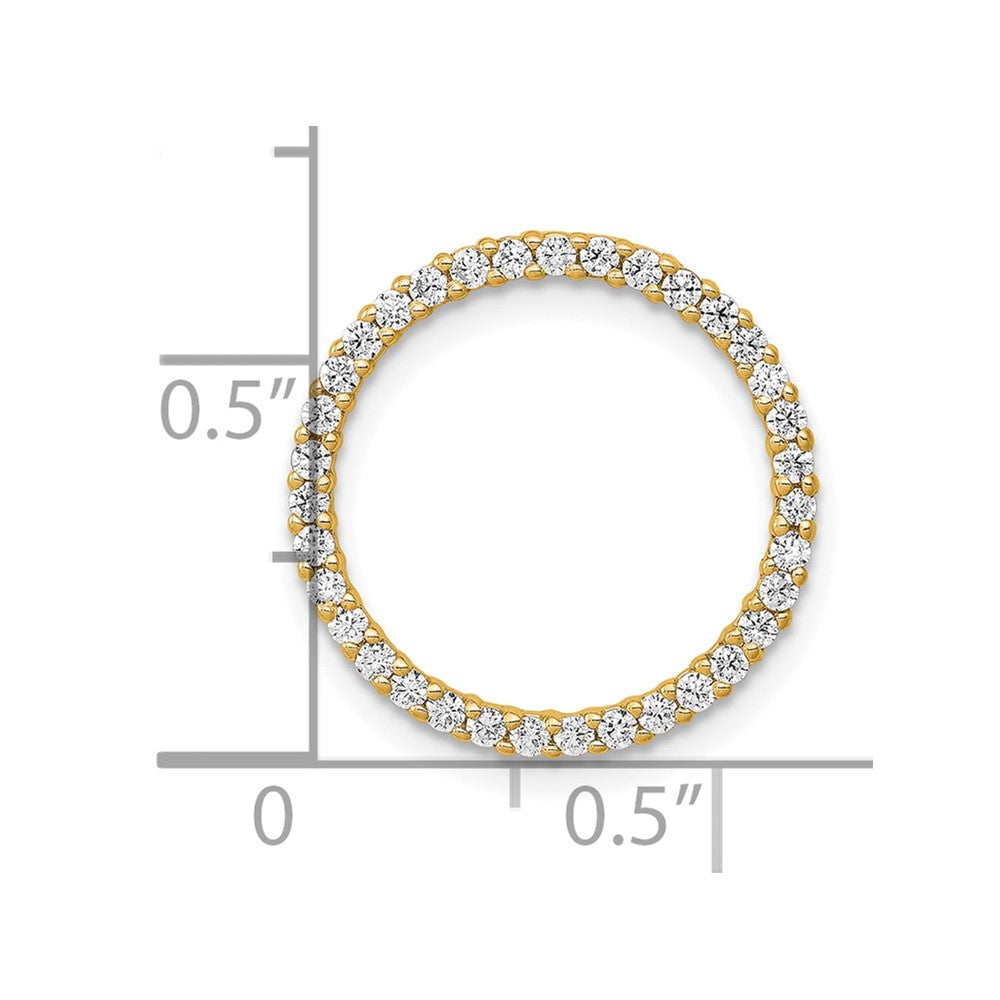14k Polished 1/3 carat Diamond Circle Chain Slide