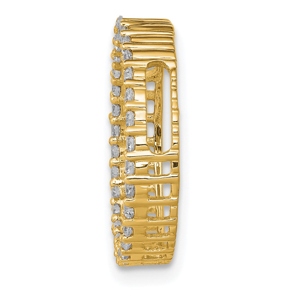 14k Polished 3/8 carat Diamond Circle Chain Slide