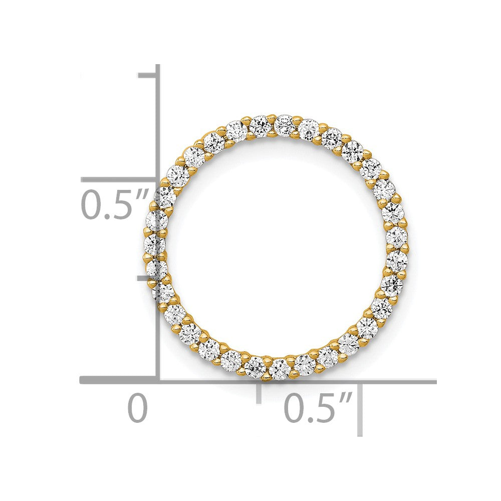 14k Polished 3/8 carat Diamond Circle Chain Slide