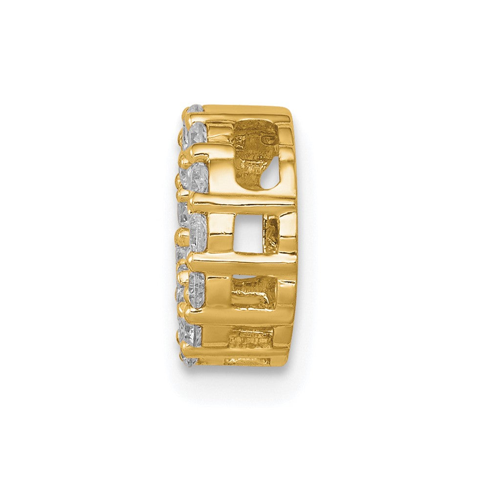 14k Polished 1/4 carat Diamond Circle Chain Slide