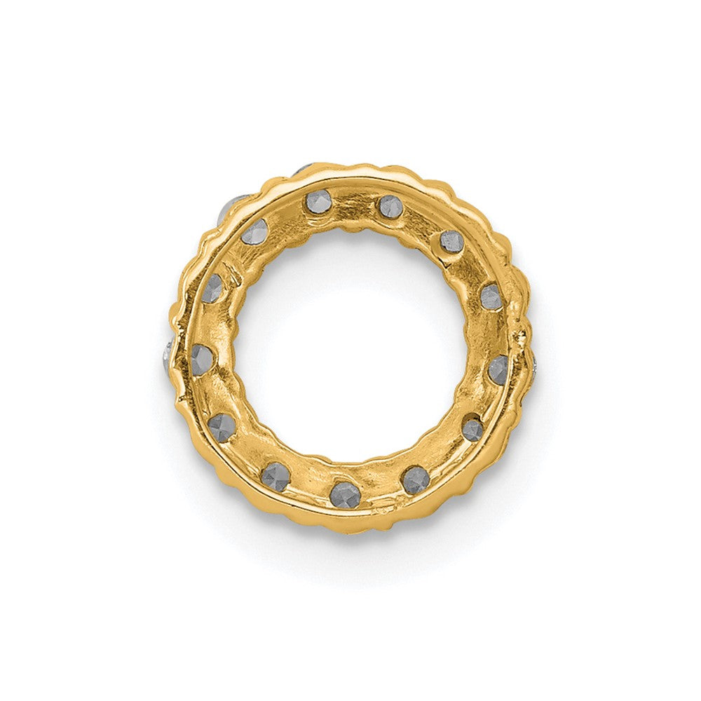 14k Polished 1/4 carat Diamond Circle Chain Slide