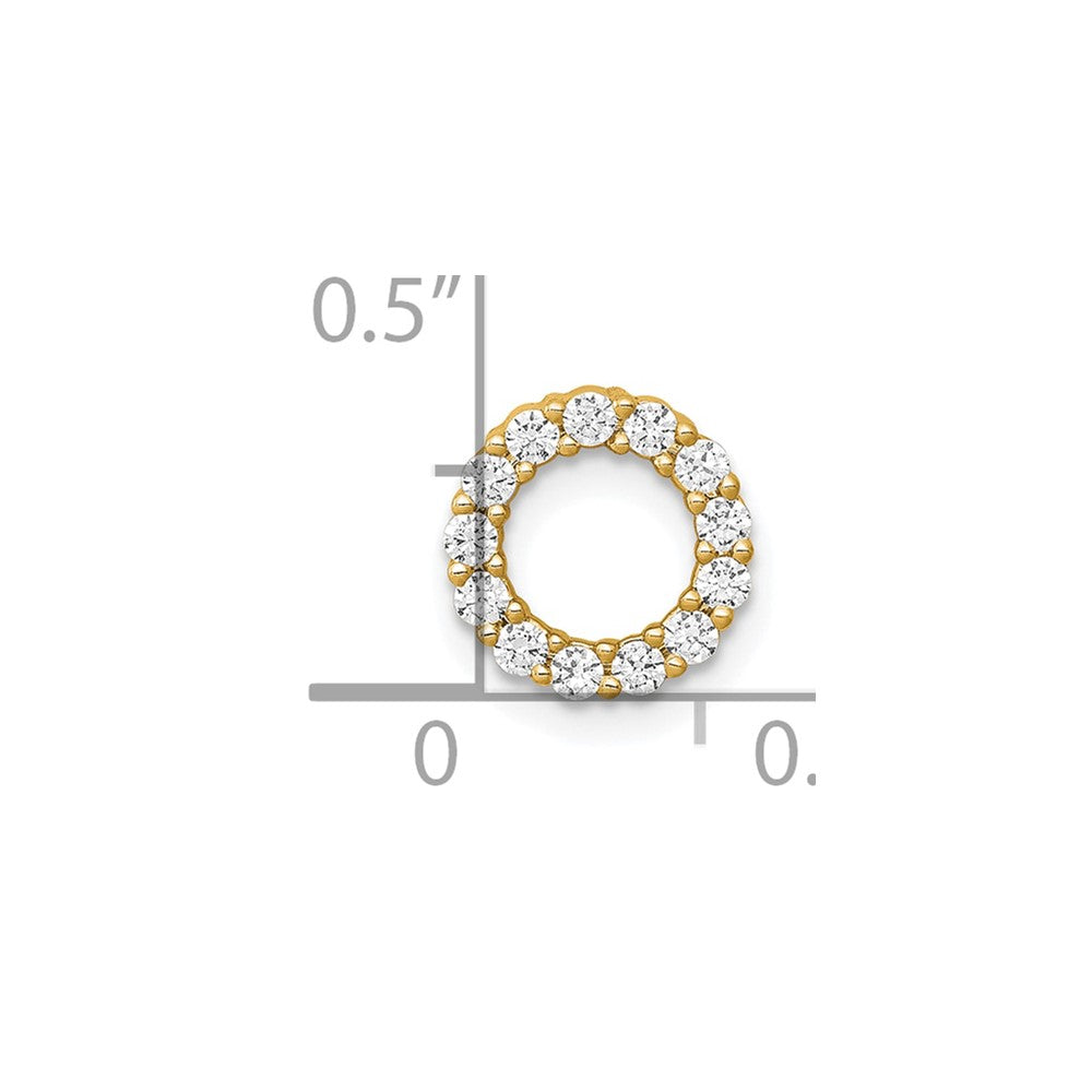 14k Polished 1/4 carat Diamond Circle Chain Slide