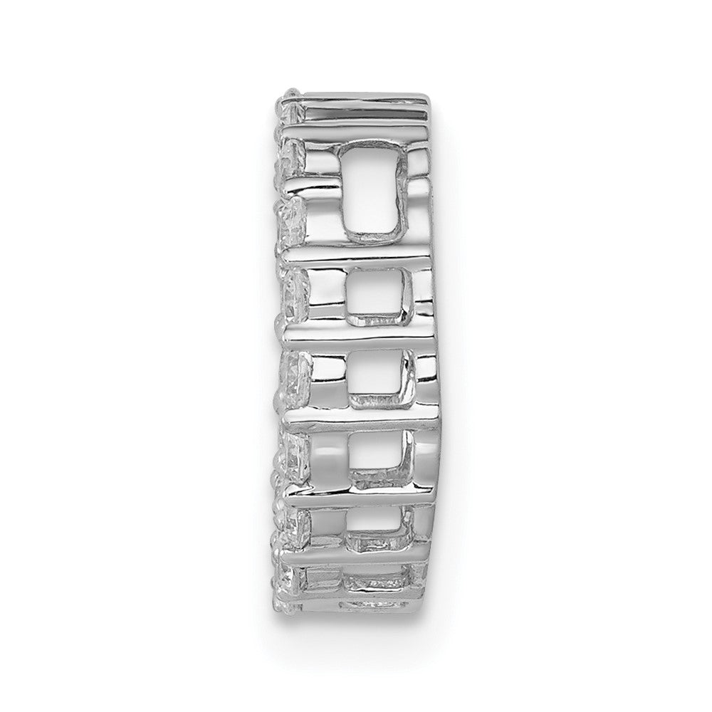 14k White Gold 3/8 carat Diamond Circle Chain Slide