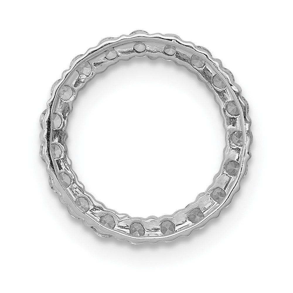 14k White Gold 3/8 carat Diamond Circle Chain Slide