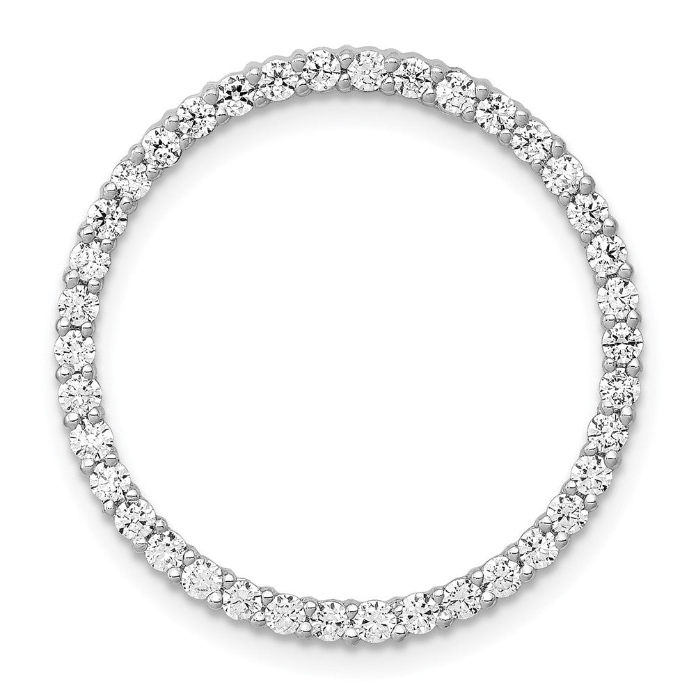14k White Gold 3/4 carat Diamond Circle Chain Slide