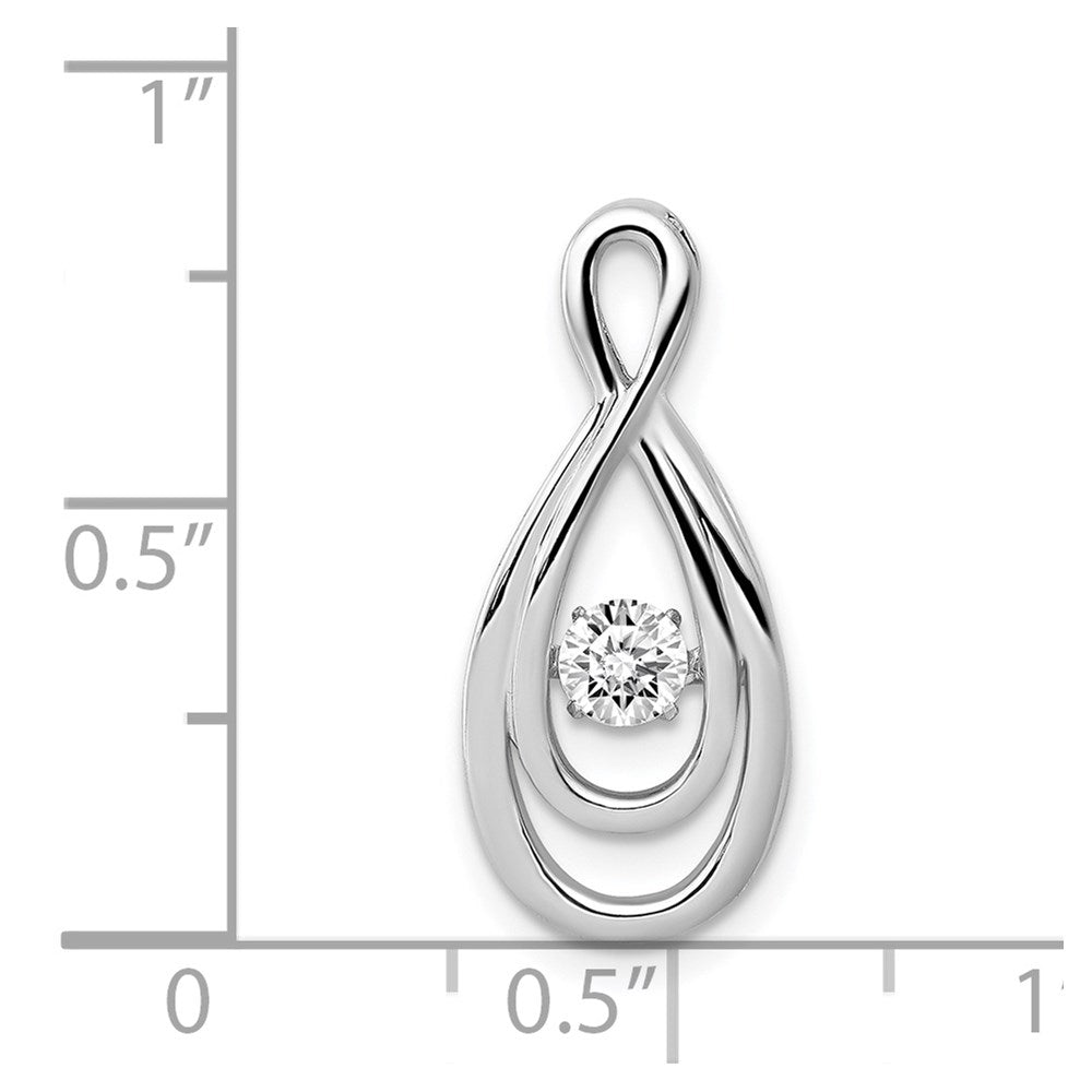 14k White Gold 1/4 carat Moving Diamond Infinity Slide Fits up to 2mm Regular/3mm Fancy or Reversible Omega