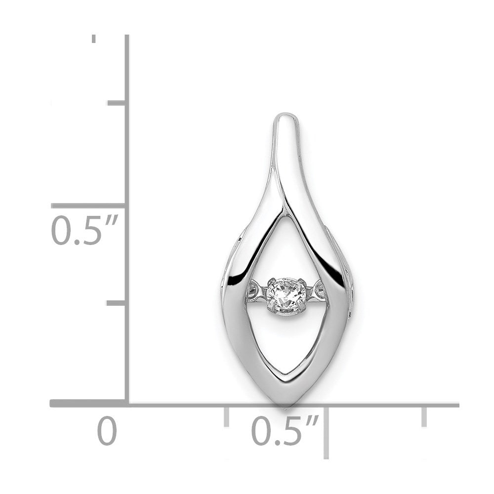 14k White Gold 1/10 carat Moving Diamond Slide Fits up to 2mm Regular/3mm Fancy or Reversible Omega
