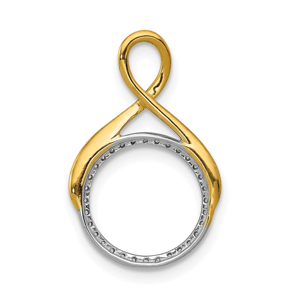 14k Two-tone 1/10 carat Diamond Fancy Circle Chain Slide