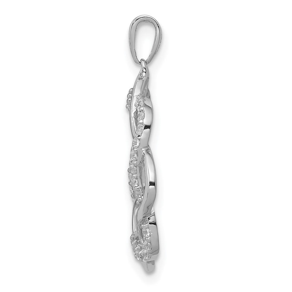 14k White Gold 1/5 carat Diamond Twisted Pendant