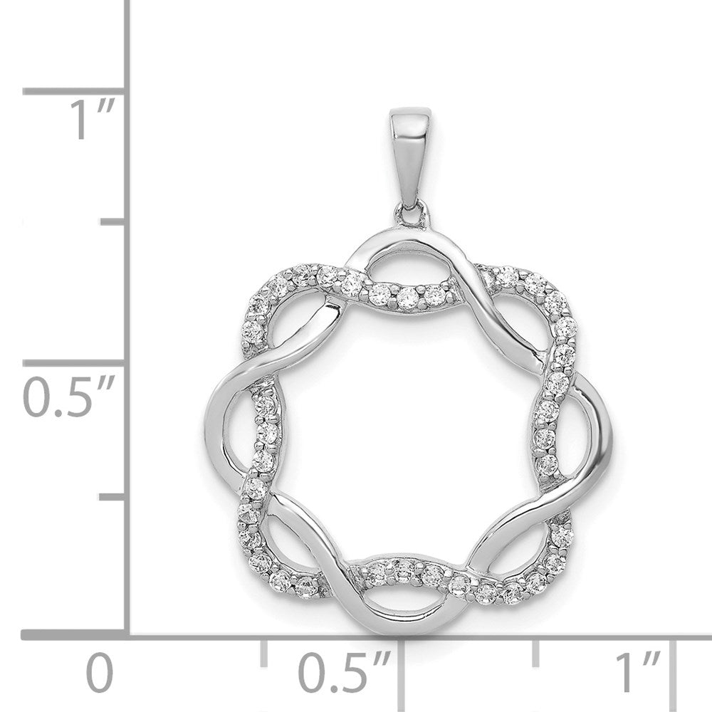 14k White Gold 1/5 carat Diamond Twisted Pendant