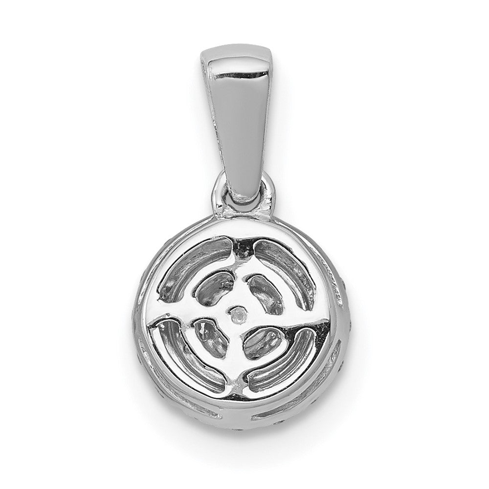 14k White Gold 1/4 carat Diamond Round Halo Cluster Pendant