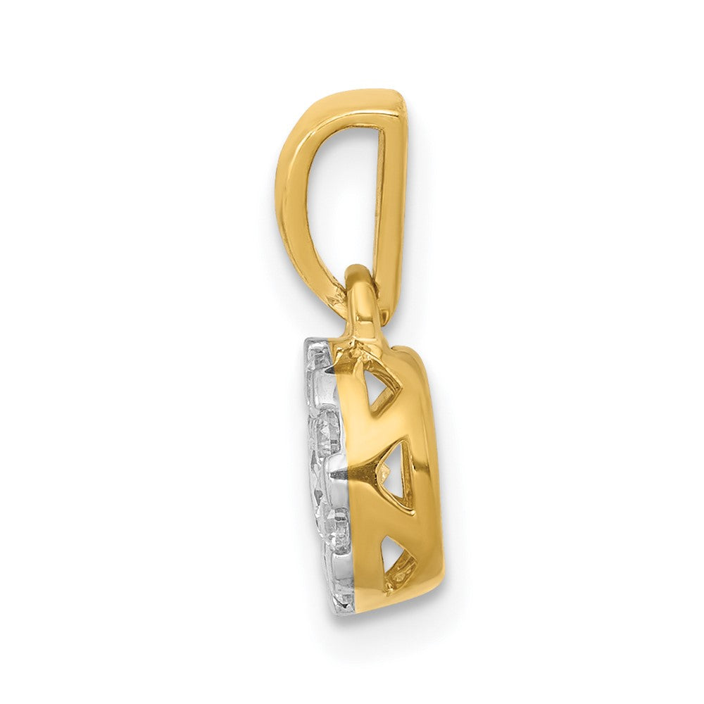 14k 1/3 carat Diamond Round Halo Pendant