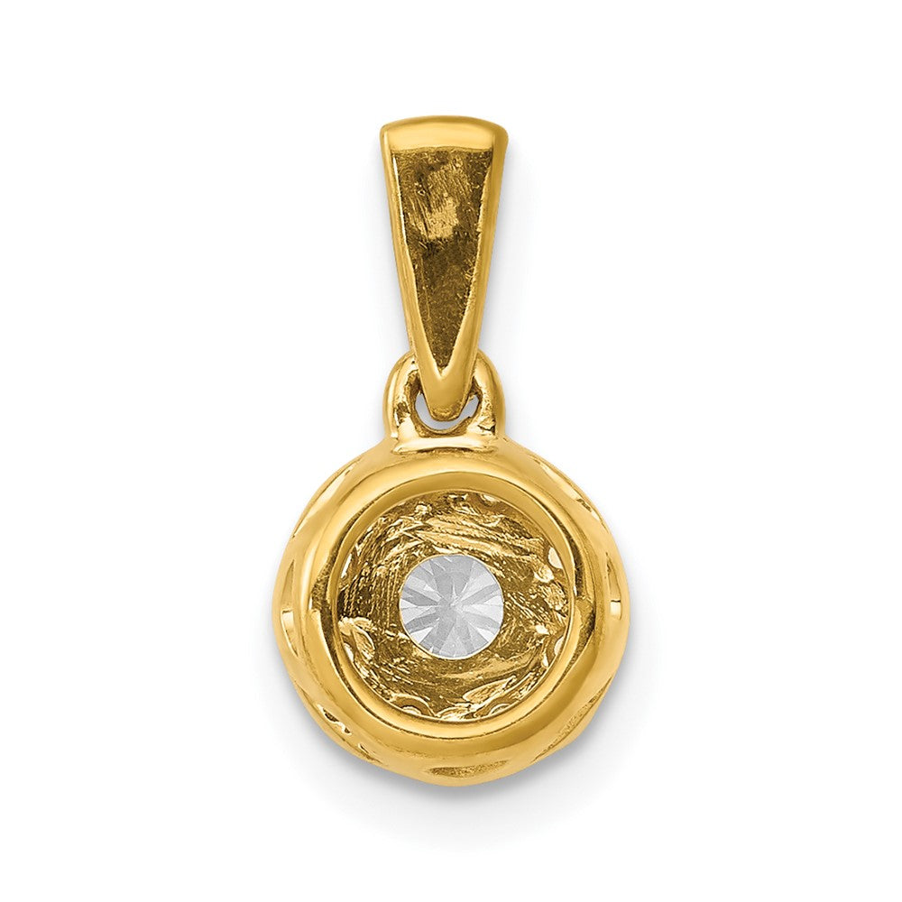 14k 1/3 carat Diamond Round Halo Pendant
